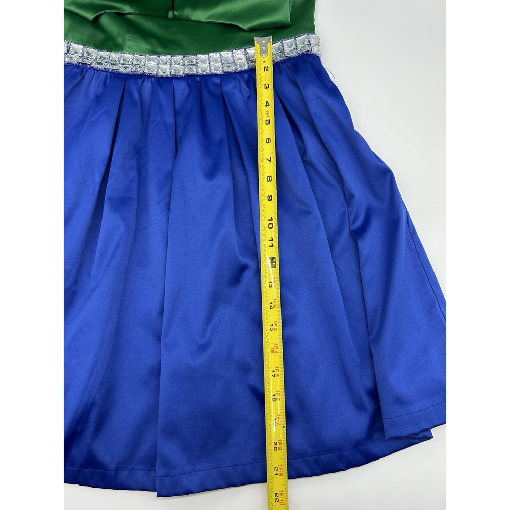 Pim & Larkin‎ Bejeweled Coctail Dress Emerald Green and Sapphire Blue Size Small - Picture 10 of 11